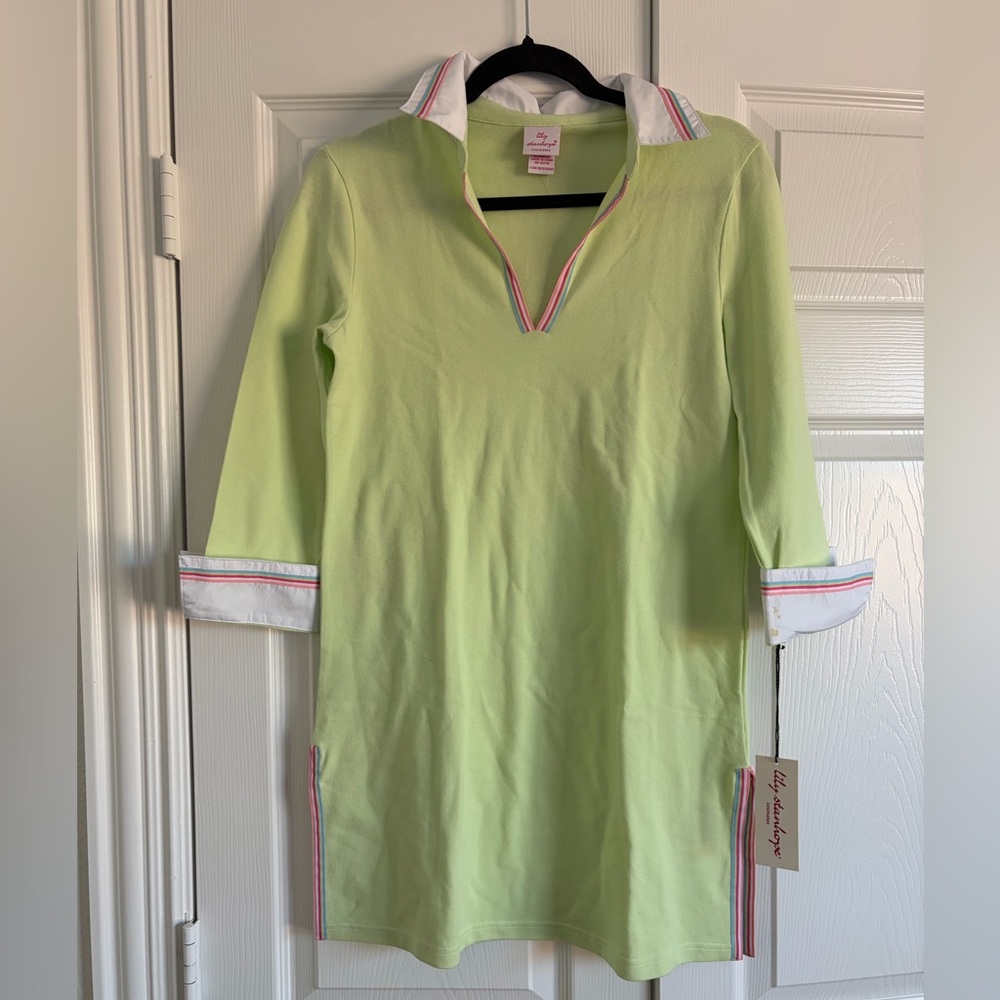 Lily Stanhope Lime Green Polo with Colorful Trim